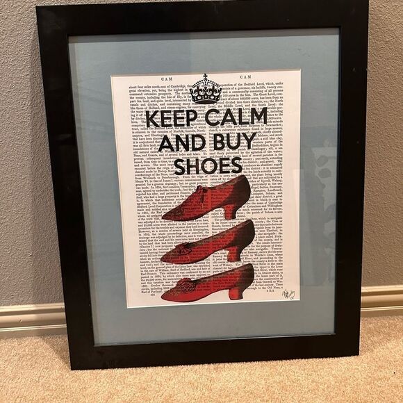 Fab Funky | keep calm and buy shoes girls room framed print - Picture 1 of 8